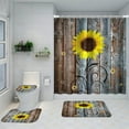 thumbnail image 1 of Lumento 180x180cm Waterproof With Hooks Sunflower Fabric Luxury Shower Curtain Thickened 71x71 In Stylish Printed Mildew Resistant BK214#Sunflower 180x180cm/71x71", 1 of 2