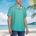 thumbnail image 2 of Lsque Turquoise Glitter pattern Hawaiian Shirt for Men, Unisex Summer Beach Casual Short Sleeve Button Down Shirts-X-Large, 2 of 9