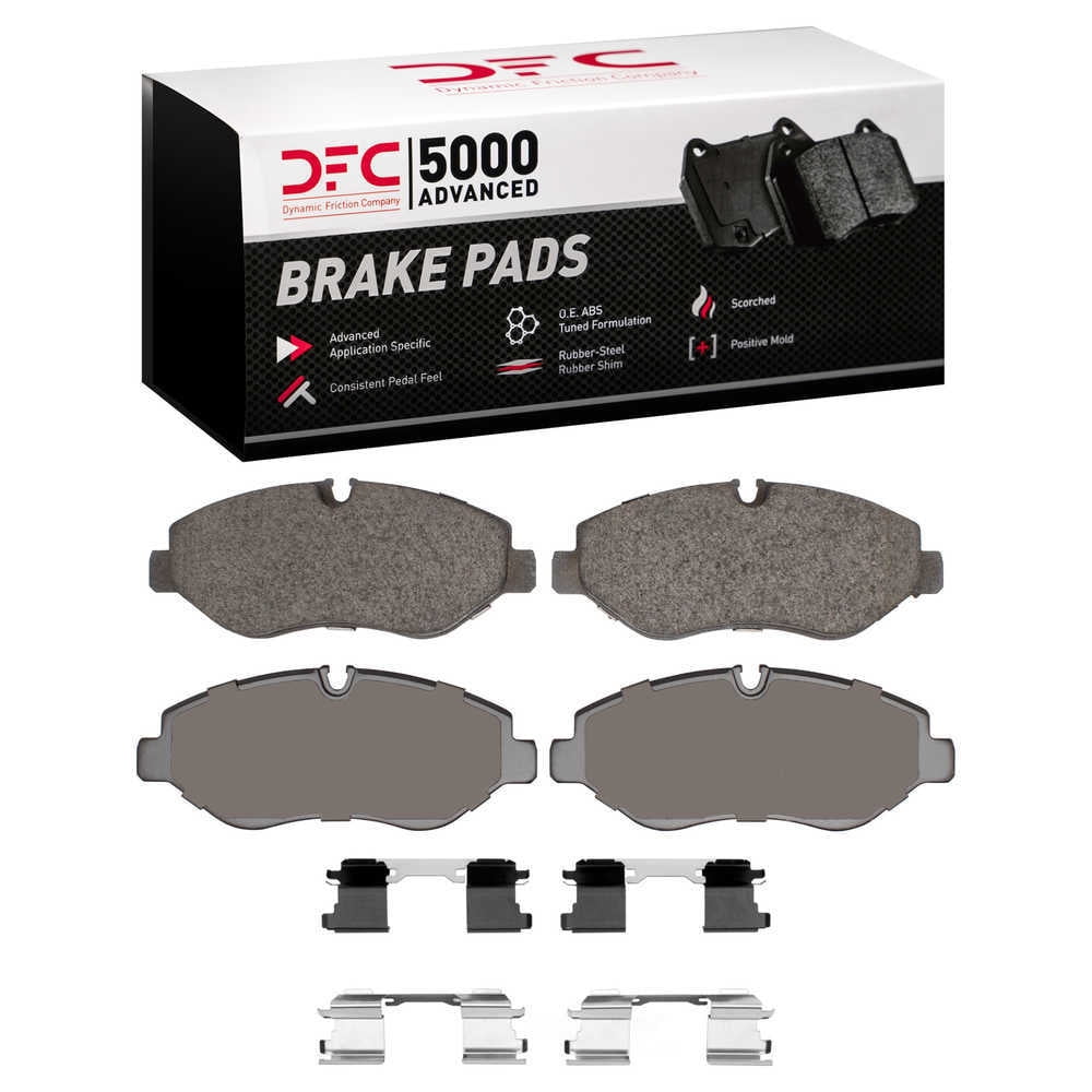 Dynamic Friction Company 1551-1316-01 DFC 5000 Advanced Brake Pads - Semi Metallic and Hardware Kit
