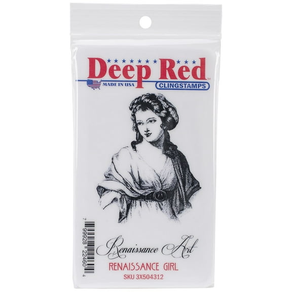 Deep Red Stamps Deep Red Cling Stamp 2inX3.25in-Renaissance Girl
