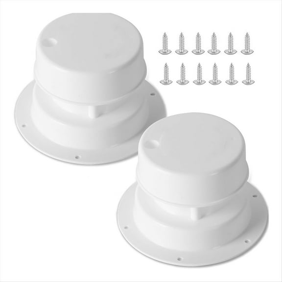 Rollbacks & More 2Pack RV Roof Vent Cover Kits and Screws Cap for Trailer Replacement Plumbing Caps White