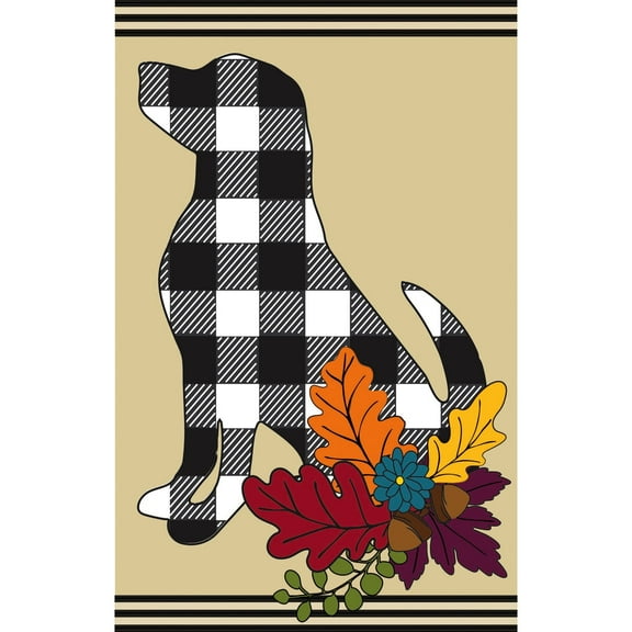 Evergreen Fall Dog Silhouette Garden Applique Flag 12.5 x 18 Inches Indoor Outdoor Decor