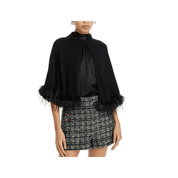 Echo Faux Fur Trim Knit Cape