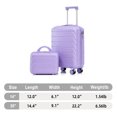 thumbnail image 3 of 2 Piece in ABS Spinner Wheel Luggage Sets, Hardside Suitcase with Combination Lock,20 inch Carry On Luggage 14 inch Cosmetic Case, 3 of 8