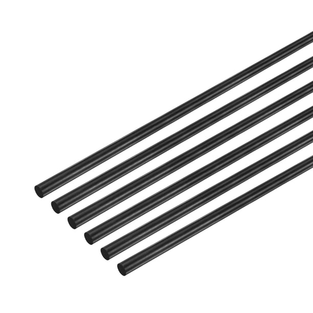 Uxcell 6-Pack Varillas de Fibra de Carbono, 200mm de Longitud 2mm de Diámetro Polo Sólido Mate