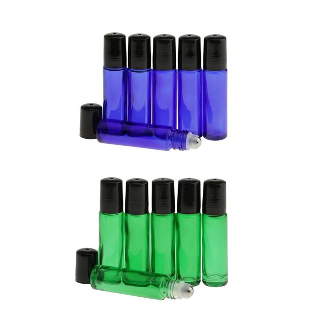 Viaje 12pcs 10ml Botellas de de Rodillos de Vacías Vial de Aceite Esencial de Perfume Yuyangstore Botella de aceite esencial