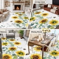 thumbnail image 6 of Rectangle Area Rug 6x9ft,Watercolor Sunflower Green Eucalyptus Leaves Washable Carpet Non-Slip Runner Accent Rugs Indoor Floor Mat for Bedroom Living Room Decor,Farm Plant on White, 6 of 9