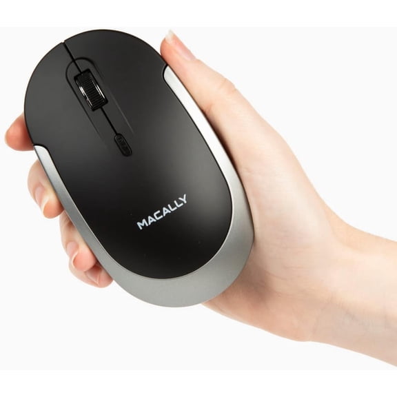 Macally Wireless Bluetooth Mouse for Laptop - Quiet and Comfortable Wireless Bluetooth Mouse for MacBook Pro/Air, Mac, Apple iPad, Microsoft Surface, Tablet - Quiet Computer Wireless Mouse Bluetooth