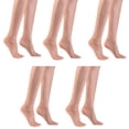 thumbnail image 5 of 5 Pairs Lightweight Breathable Ankle Socks Nonslip Top Super Thin Sheer Low Cut Boat Socks Nylon Stockings For Women, 5 of 8