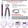 thumbnail image 5 of Conector de tira de LED de 2/3/4 pines, tira de luz sin soldadura a conector eléctrico de cobre para terminales de cable de tira WS2812B RGB 5835, 5 of 5