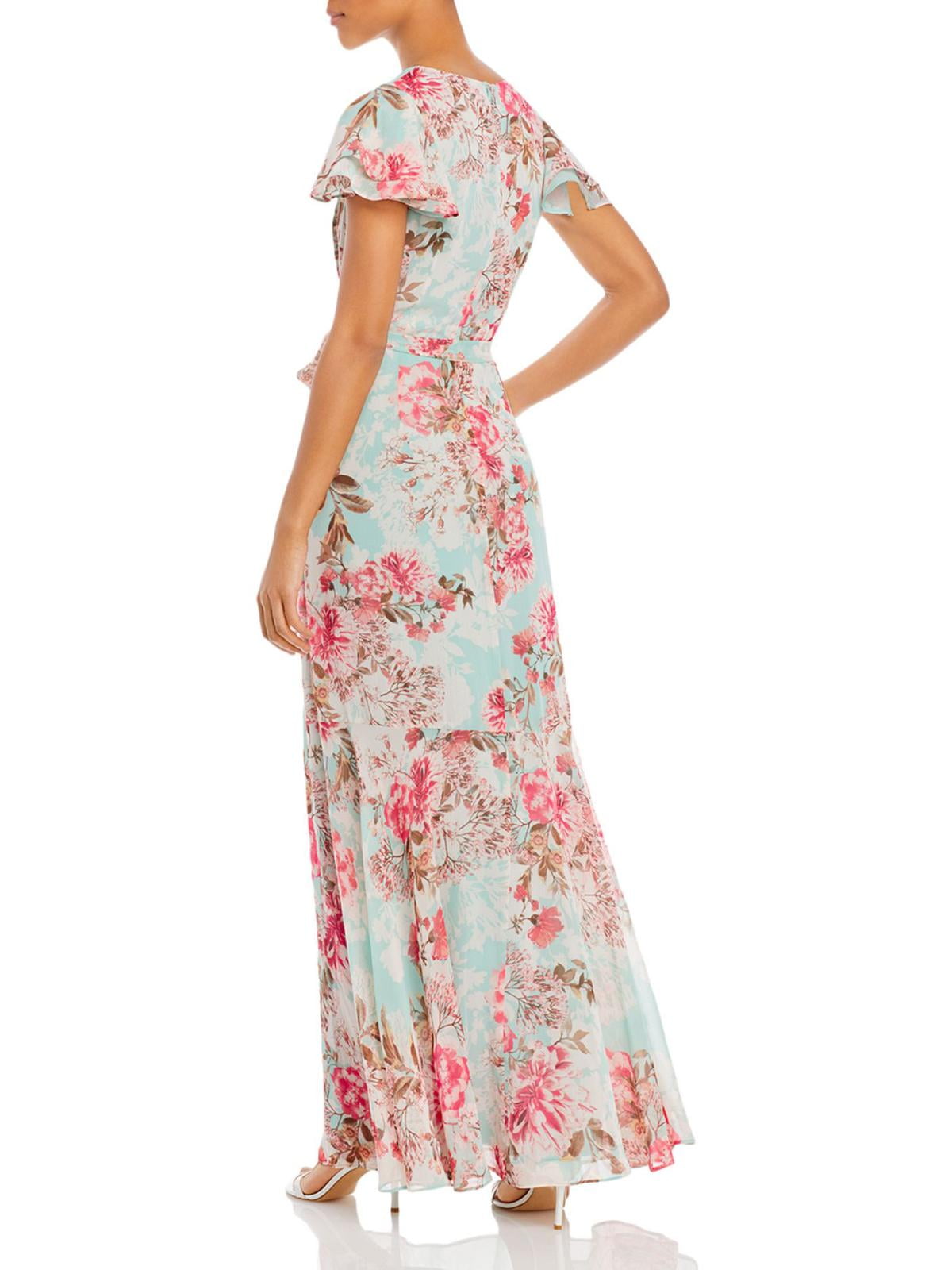 Elisa Long Flutter Sleeve Maxi Dress