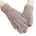 thumbnail image 4 of Women's Cute Furry Touchscreen Gloves, Fleece Lined Winter Gloves Cold Proof Warm Gloves for Women Girls Running Dog Walking - Khaki, 4 of 4
