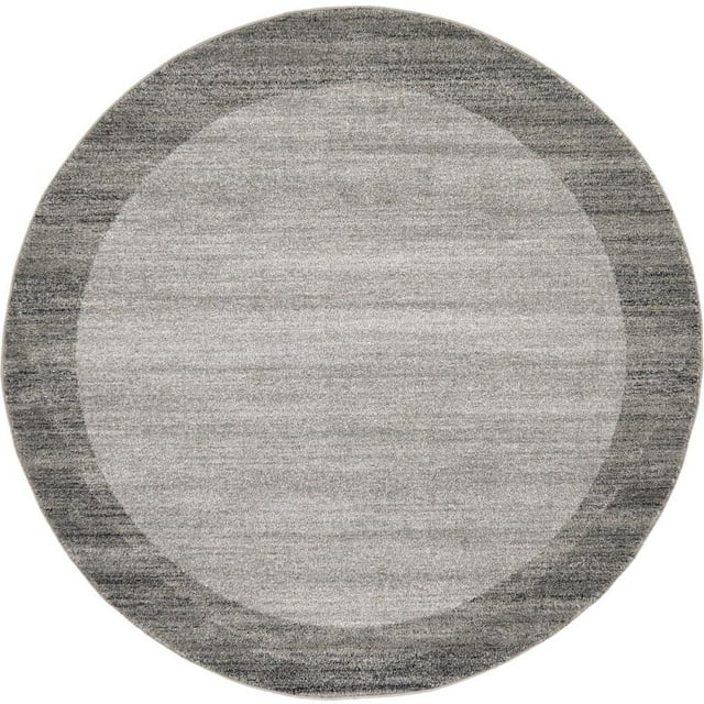 Unique Loom Tapis Rond Gris Clair Contemporain de la Collection Del Mar (6' 0 x 6' 0)