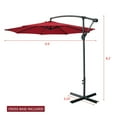 thumbnail image 6 of 360-Degree Rotation Cantilever Hanging Patio Umbrella with Extra-large Canopy for Outdoor Use, Wine Red, 6 of 6