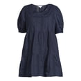 thumbnail image 5 of Time and Tru Women's and Women's Plus Eyelet Mini Dress with Puff Sleeves, Sizes XS-4X, 5 of 5