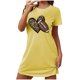 thumbnail image 2 of Camisón corto de mujer, vestido de largo medio con estampado de moda, camisón corto extragrande de mujer, camisón de manga corta con estampado de pecho a la moda, camisón de mujer, 2 of 6