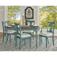 thumbnail image 3 of Bowery Hill Willow 5 Piece Wood Dining Set in Teal Blue, 3 of 5
