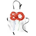 thumbnail image 1 of 80th Birthday Apron Birthday Grandparent Party Balloons with Curvy Swirls Artistic Print, Unisex Kitchen Bib Apron with Adjustable Neck for Cooking Baking Gardening, Red Green and Blue, by Ambesonne, 1 of 3