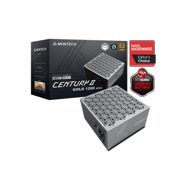 MONTECH CENTURY II - 1200W High-End ATX Gaming Power Supply - 80 Plus Gold & Cybenetics Platinum - Fully Modular -  ATX 3.1 & PCIe 5.1 Ready with 12V-2x6 Cable - 10 Years Warranty