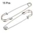 thumbnail image 3 of Uxcell 2.36 inch Large Metal Sewing Pins Safety Pins for Office Home Silver Tone 15 Pack, 3 of 5