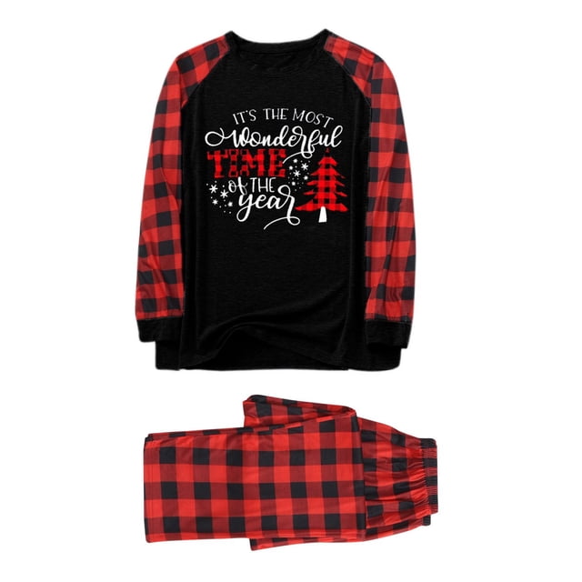 CEHVOM Christmas Men Dad Printed Blouse Tops+Pants Xmas Family Matching Pajamas Set