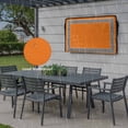 thumbnail image 6 of Outdoor TV Cover 68x42x4.5in, Black Simple Geometric Lines Border Weatherproof TV Screen Protector with Zipper, Orange Outside Television Cover Fits Up to 70-75", 6 of 9