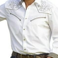 thumbnail image 4 of TNOBHG Men Long-sleeve Shirt Men's Vintage Western Cowboy Print Long Sleeve Shirt Slim Fit Casual Business Cardigan Coat Slim Fit Shirt, 4 of 8
