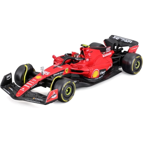 Bburago SFR Ferrari Team Race Car with Helmet, 1:43, Sainz #55