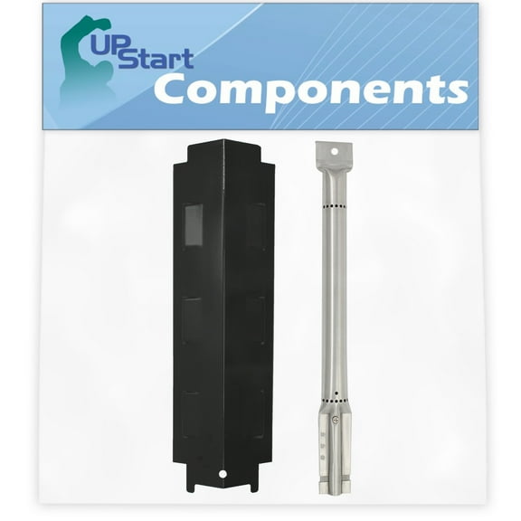 BBQ Grill Heat Shield Plate Tent & Tube Burner Replacement Parts for Kenmore 415.16125 - Compatible Barbeque Stainless Steel Pipe Burners & Porcelain Steel Flame Tamer, Guard, Deflector