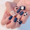 thumbnail image 2 of Prensa en las uñas Diseño medio brillante Uñas postizas Cubierta completa Parche de manicura francesa Puntas de uñas postizas acrílicas para mujeres y niñas kaili Sencillez, 2 of 5