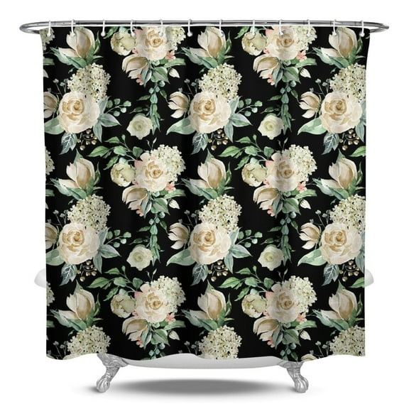Waterproof Pioneer Shower Curtain 84x72 Inch Polyester Unique Colorful Floral Shower Curtain for Bathroom Hotel Home Decor with 12 Plastic Hooks