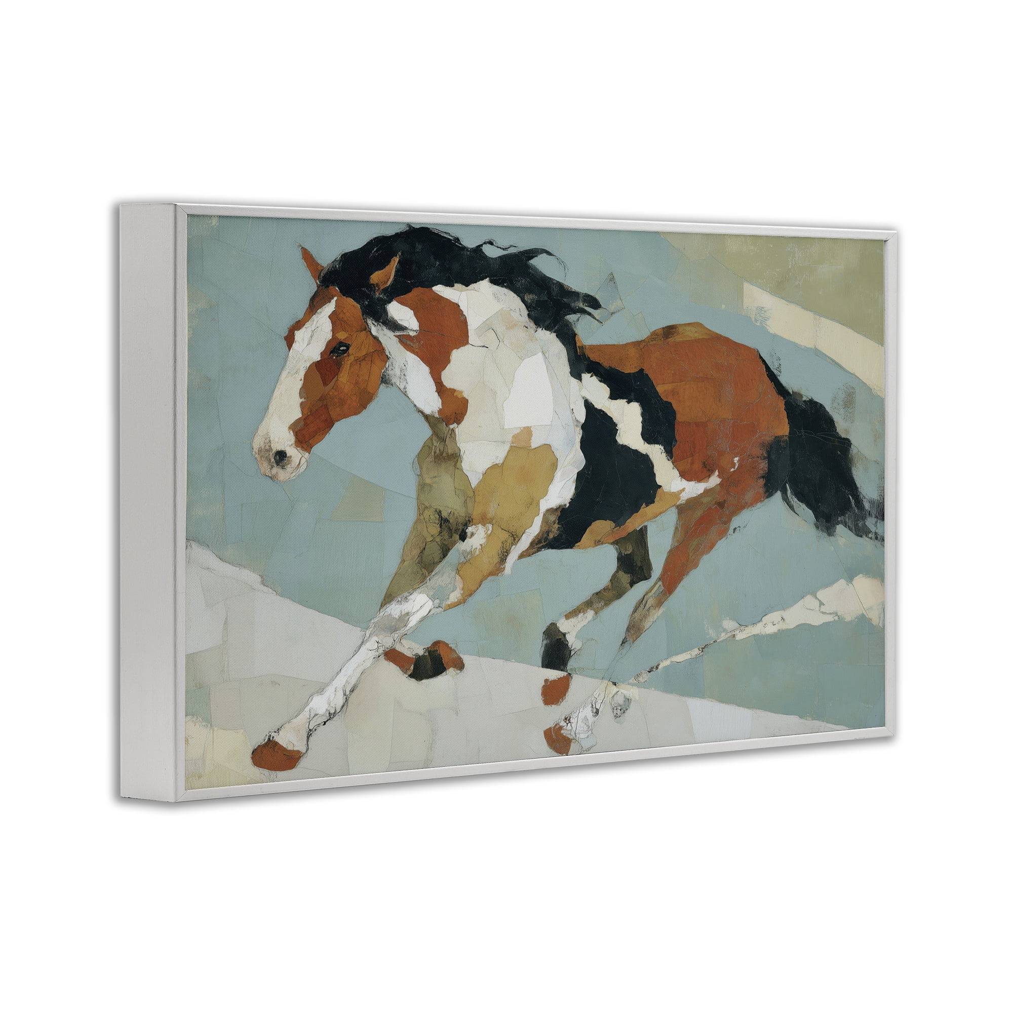 Stupell Industries Paint Horse in Motion White Framed Giclee Art, design by Chromatic Storm Studio