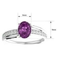 thumbnail image 5 of SuperJeweler 1 1/2 Carat Oval Shape Created Pink Sapphire and Diamond Ring In Sterling Silver For Women, 5 of 6