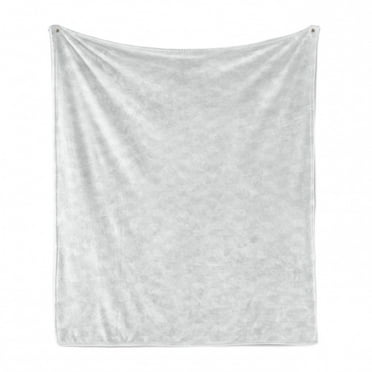 Abstract Soft Flannel Fleece Throw Blanket, Geometric Hexagonal Forms and Inner Connecting Lines Simplistic Design, Cozy Plush for Indoor and Outdoor Use, 60" x 80", Pale Grey and White, by Ambesonne