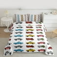 thumbnail image 2 of Manfei Traffic Vehicle Bedding Comforter Set,Kawaii Car Twin Comforter Sets,White Blue Red Bedding Set For Boys,Breathable Home Decor Reversible,2-Piece, 2 of 8