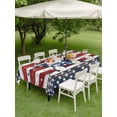 thumbnail image 5 of 54x80 Inch Outdoor Tablecloth with Umbrella Hole Zipper Rectangle 4th of July Star Rectangular Tablecloths Outside Waterproof Independence Day American Flag Vintage Patio Table Cover for Picnic Party, 5 of 8