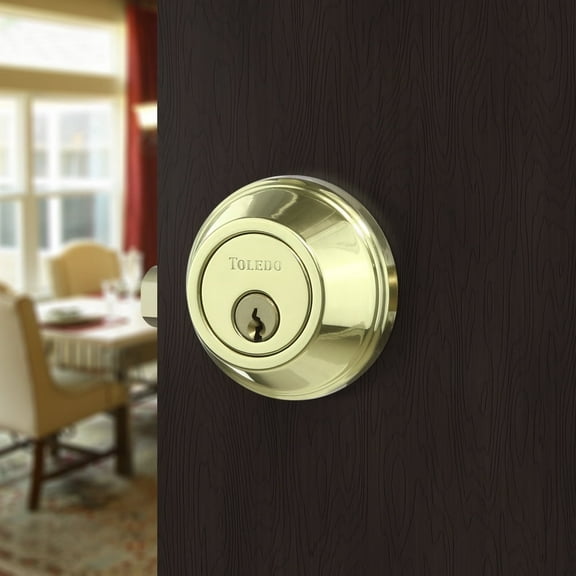 Toledo Double Cylinder Entry Deadbolt Polished Bronze