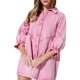 thumbnail image 2 of Vestido camisero informal de mezclilla con botones y mangas farol 3/4 para mujer, 2 of 6