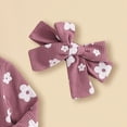 thumbnail image 6 of mgoYE Newborn Baby Girl Spring Outfits Clothes Knit Jumpsuit Ruffle Romper Newborn Coming Home Outfit for Baby Girl(Purple,0-3 Months), 6 of 7