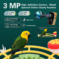 thumbnail image 3 of Smart Bird Feeder with Camera & Bird Bath,Bird Watching Camera with Motion Detection & Solar Panel,Waterproof, 2K Live View,Ideal Present for Bird Lover,Yellow, 3 of 9