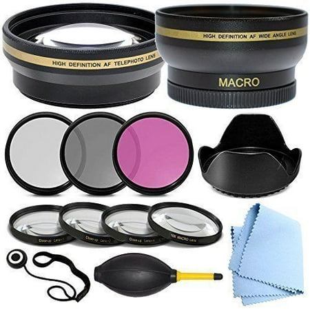 Professional 52MM Accessory Kit for Canon EF 50mm f/2.5 Macro - Includes: 52 mm Close-Up Lens Kit, 52mm Wide Angle Lens, 2.2x Telephoto Lens, Glass Filter Kit & More