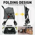 thumbnail image 2 of BestPet Pet Stroller Folding Dog Stroller 4 Wheels Cat Stroller with Large Door Curtain Ventilate Mesh Foldable Puppy Stroller for Travelling Shopping Walking Playing for Small Medium Dogs Cats, Grey, 2 of 8