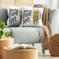thumbnail image 5 of Ambesonne Saying Throw Pillow Cover 2 Pack, Time to Drink Beer Man, 18", Yellow Black, 5 of 5