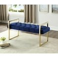 thumbnail image 1 of Imperial Tufted Bench With Gold Stand (Navy), 1 of 1