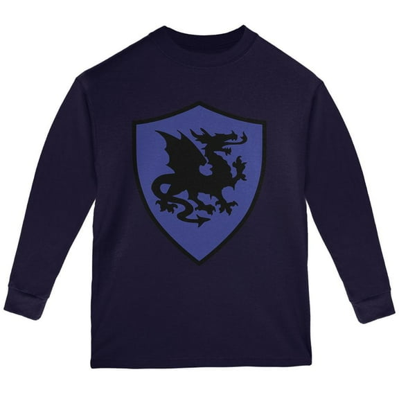 Knight Shield Costume Dragon Youth Long Sleeve T Shirt