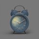 thumbnail image 3 of (Azul) Mini reloj despertador silencioso de estilo clásico, reloj despertador redondo de doble campana, 3 of 5