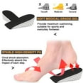 thumbnail image 4 of 3 Pairs Memory Foam Invisible Height Increasing Insoles Height Elevator Insoles Heel Lift Shoe Pad - 2cm, 4 of 6