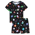 thumbnail image 2 of QEFJNO 3-12Y Kids Boys Pajamas Set 2 PCS Short Sleeve Top and Shorts Pants for Toddler Boys Planet Rocket Pjs Summer, 2 of 14