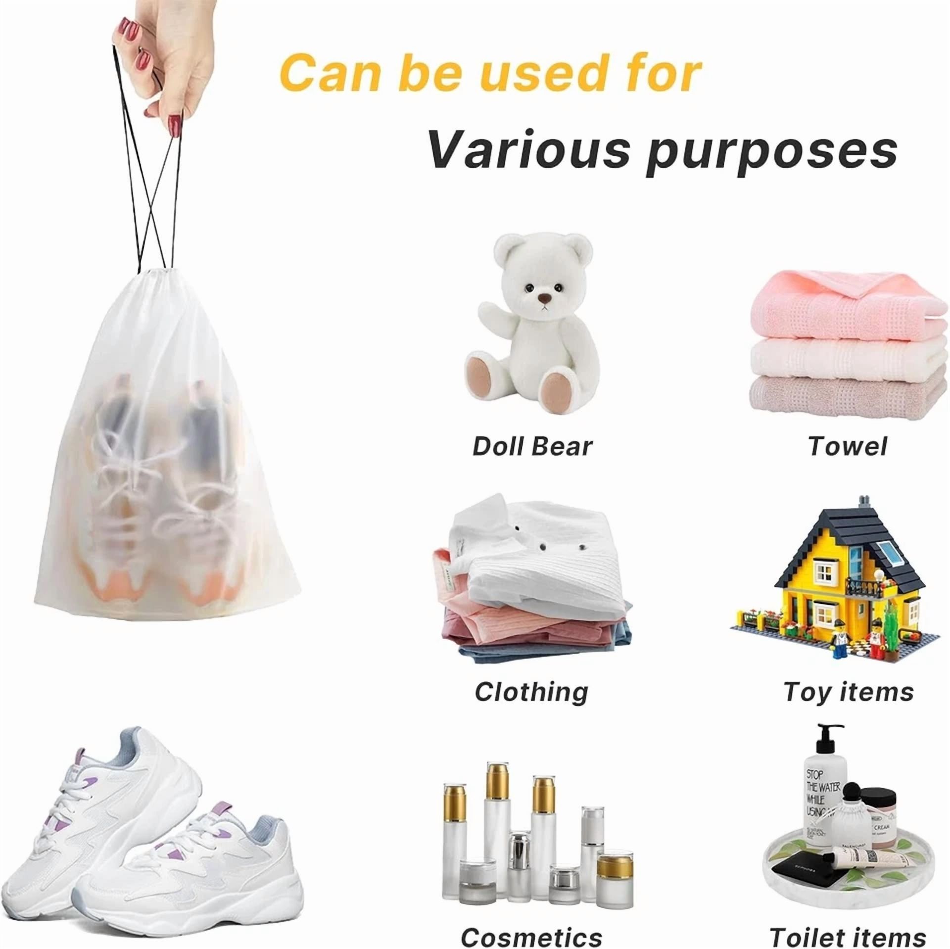 BUTTERFLY- Hoewina Transparent Shoe Bags For Travel With Rope 8Pcs Large Clear Shoe Bag