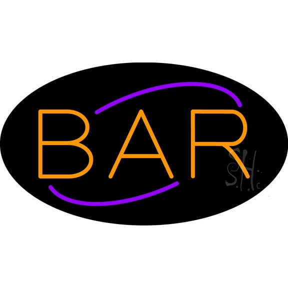 Orange Bar LED Neon Sign 20 x 37 - inches, Clear Edge Cut Acrylic Backing, with Dimmer - Bright and Premium built indoor LED Neon Sign for Bar decor.